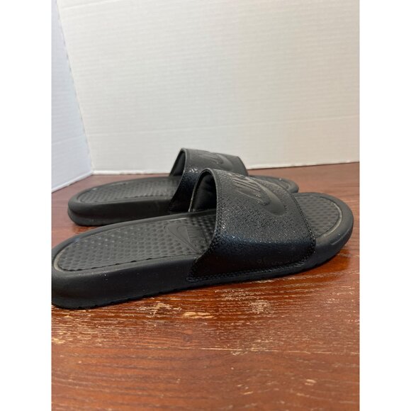 Nike Black Benassi Slides Sandals Size 7 Mens Slip-On Comfort Casual Footwear - Picture 3 of 6